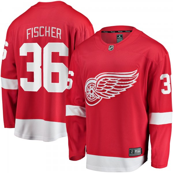 Men's Detroit Red Wings Christian Fischer Fanatics Red Home Breakaway Jersey