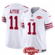 Men's San Francisco 49ers #11 Brandon Aiyuk White 2023 F.U.S.E. NFC West Champions Patch Stitched NFL Jersey