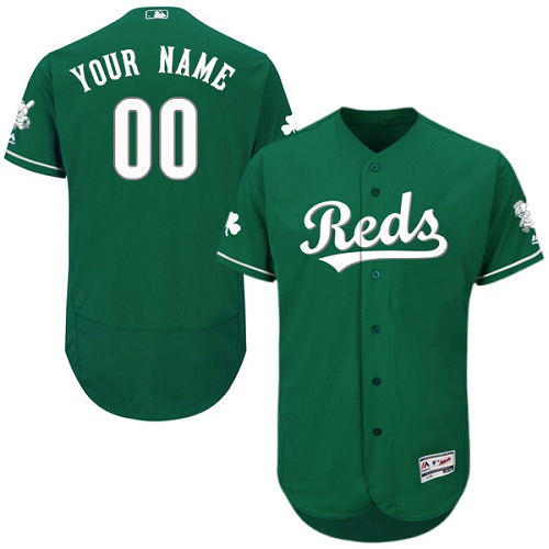 Cincinnati Reds Green Celtic Men's Customized Flex Base MLB Jersey