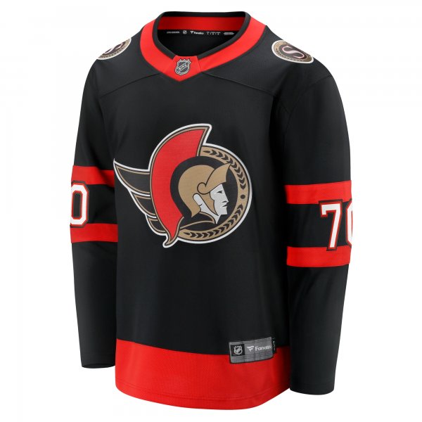 Men's Ottawa Senators Joonas Korpisalo Fanatics Black Home Breakaway Jersey