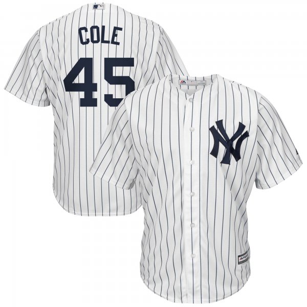 Men's New York Yankees Gerrit Cole White/Navy Big & Tall Replica Player Jersey