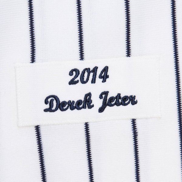 Men's New York Yankees Derek Jeter Mitchell & Ness White 2014 Cooperstown Collection Throwback Jersey