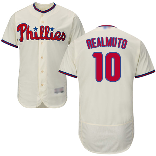 Philadelphia Phillies #10 J. T. Realmuto Cream Flexbase Collection Stitched MLB Jersey