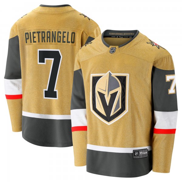 Men's Vegas Golden Knights Alex Pietrangelo Fanatics Gold Home Breakaway Jersey