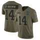 Men's #14 Amon-Ra St. Brown Detroit Lions Nike 2025 Salute to Service Limited Olive Jersey