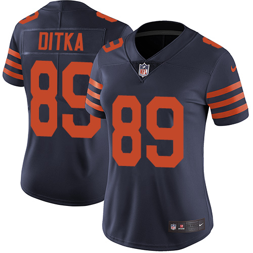 Nike Chicago Bears #89 Mike Ditka Navy Blue Alternate Women's Stitched NFL Vapor Untouchable Limited Jersey