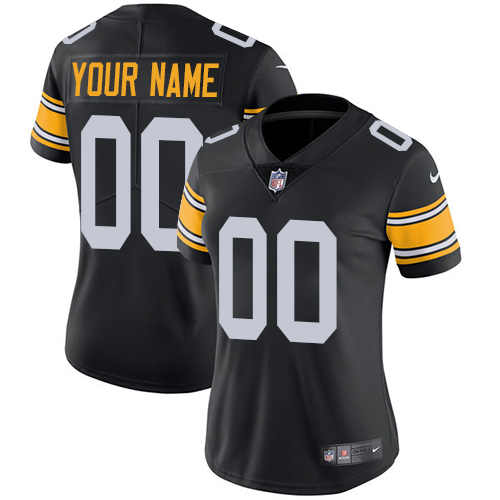 Women's Nike Pittsburgh Steelers Customized Black Alternate Vapor Untouchable Custom Limited NFL Jersey