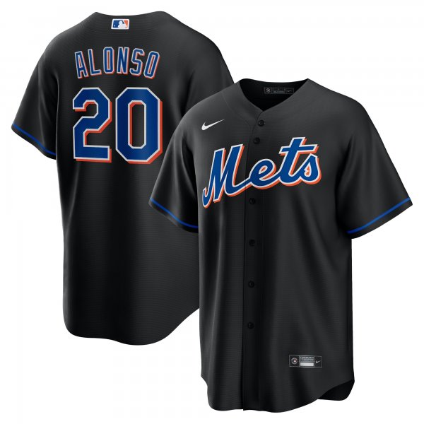 Men's New York Mets Pete Alonso Nike Black 2022 Alternate Replica Player Jersey