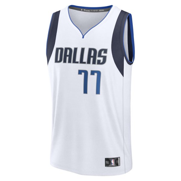 Men's Dallas Mavericks Luka DonÃÂiÃÂ Fanatics White Fast Break Replica Player Jersey - Association Edition