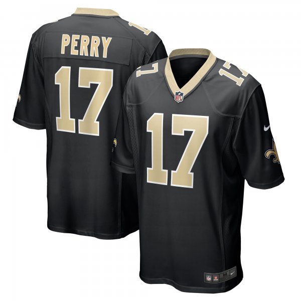 Men's New Orleans Saints A.T. Perry Nike  Black Team Game Jersey