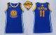 Golden State Warriors #11 Klay Thompson Blue The Finals Patch Women's Dress Stitched NBA Jersey