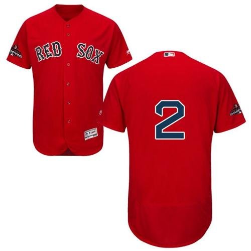 Boston Red Sox #2 Xander Bogaerts Red Flexbase Collection 2018 World Series Champions Stitched MLB Jersey