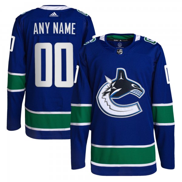 Men's Vancouver Canucks  adidas Royal Home  Primegreen Custom Jersey