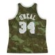 Men's Los Angeles Lakers Shaquille O'Neal Mitchell & Ness Camo Hardwood Classics 1996/97 Ghost Green Swingman Jersey