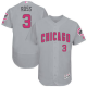 Chicago Cubs #3 David Ross Grey Flexbase Collection Mother's Day Stitched MLB Jersey