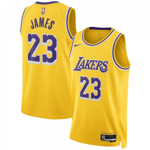 Unisex Los Angeles Lakers LeBron James Nike Gold Swingman Jersey - Icon Edition