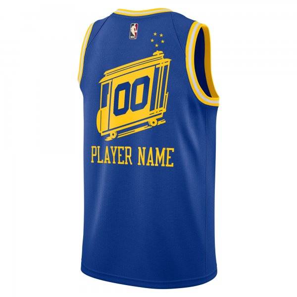 Men's Golden State Warriors Nike Blue 2020/21 Hardwood Classics Swingman Custom Jersey