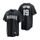 San Diego Padres #19 Tony Gwynn Nike Black White 2021 All Black Fashion Jersey