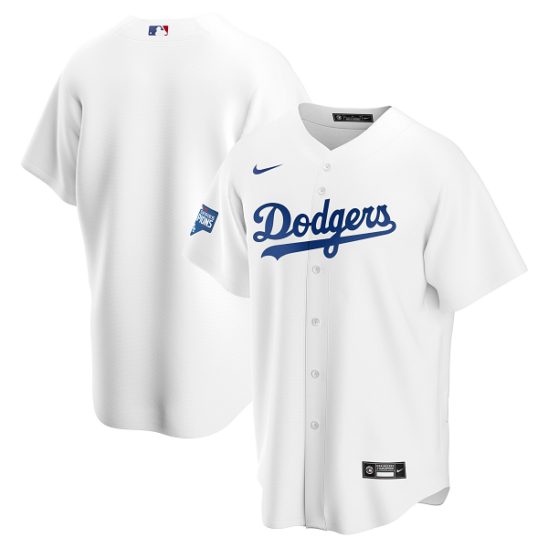 Los Angeles Dodgers Nike 2020 World Series Champions Home Patch Team MLB Jersey - White