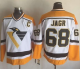 Pittsburgh Penguins #68 Jaromir Jagr White/Yellow CCM Throwback Stitched NHL Jersey