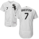 Chicago White Sox #7 Tim Anderson White(Black Strip) Flexbase Collection Stitched MLB Jersey