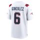 Men's New England Patriots Christian Gonzalez Nike  White  Game Jersey