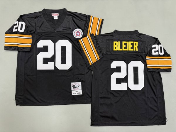 Men's Pittsburgh Steelers #20 Rocky Bleier Black Jersey