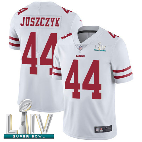 San Francisco 49ers #44 Kyle Juszczyk White Super Bowl LIV Bound Men's Stitched NFL Vapor Untouchable Limited Jersey