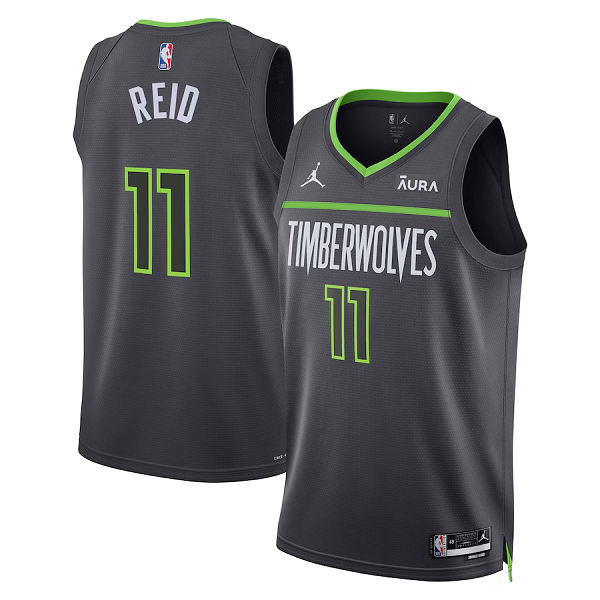 Youth Unisex Jordan Brand #11 Naz Reid Black Minnesota Timberwolves Swingman Badge NBA Jersey - Statement Edition