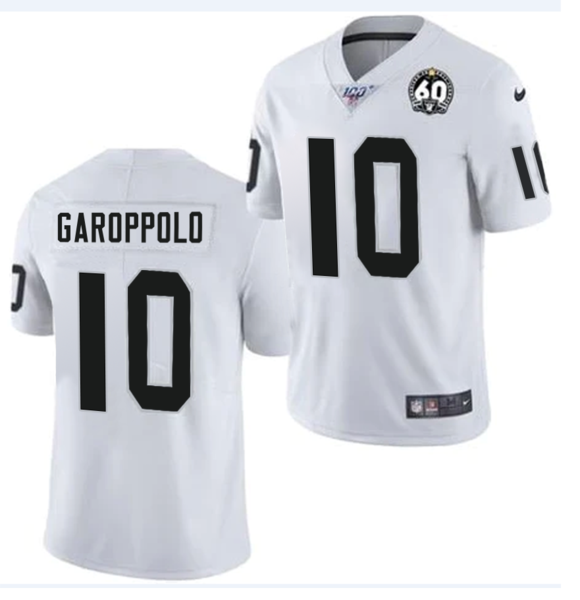 Men's Nike Las Vegas Raiders #10 Jimmy Garoppolo White Vapor Limited NFL Jersey