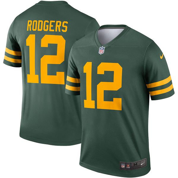 Nike Men's Green Bay Packers #12 Aaron Rodgers Green Alternate Game Player NFL Jersey