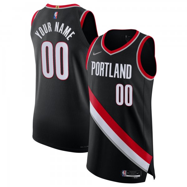 Men's Portland Trail Blazers Nike Black 2021/22 Diamond Custom Jersey - Icon Edition