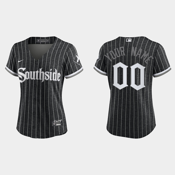 Women's Chicago White Sox Custom Black 2021 MLB City Connect Replica Jersey