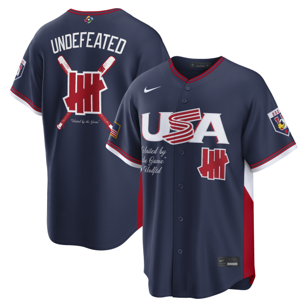 Men's USA Baseball Nike x Undefeated Navy 2026 World Baseball Classic Stadium Jersey