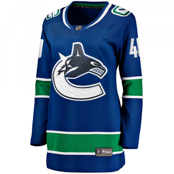 Women's Vancouver Canucks Elias Pettersson Fanatics Blue Home Breakaway Player Jersey