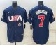 Men's USA Baseball #7 Tim Anderson 2023 Navy World Baseball Classic Stitched Jerseys