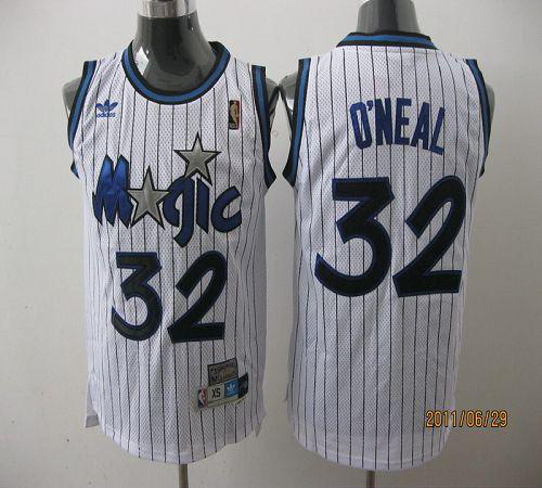 Men's Orlando Magic #32 Shaquille O'Neal Stitched White Throwback NBA Jersey