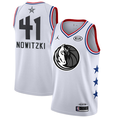 Men's Jordan Brand Men's Dallas Mavericks #41 Dirk Nowitzki White Swingman 2019 All-Star Game NBA Jersey