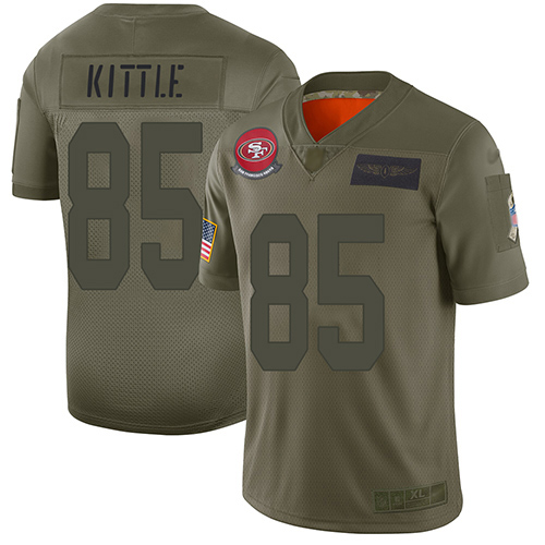 San Francisco 49ers #85 George Kittle Camo Men's Stitched NFL Limited 2019 Salute To Service Jersey