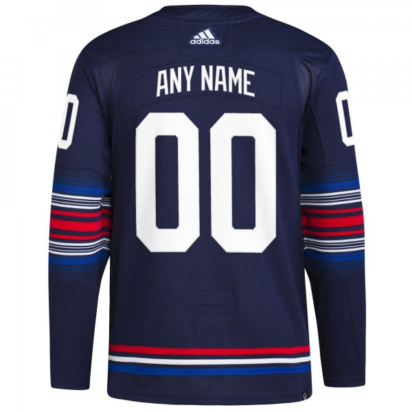 Men's New York Rangers  adidas Navy Alternate  Primegreen Custom Jersey