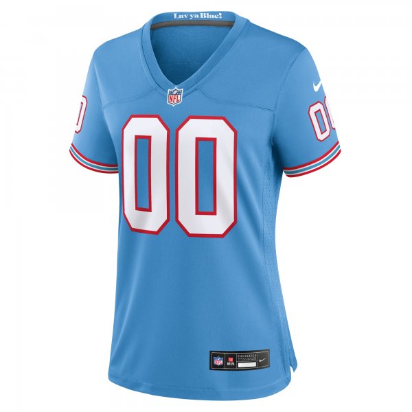 Women's Tennessee Titans Nike Light Blue Oilers Throwback Custom Game Jersey