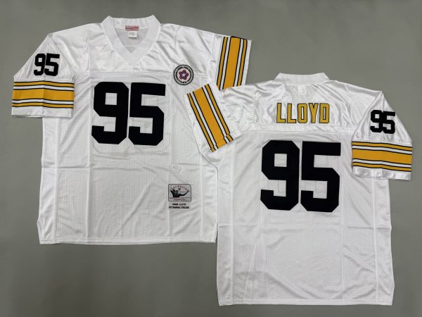 Men's Pittsburgh Steelers #95 Greg Lloyd White Jersey