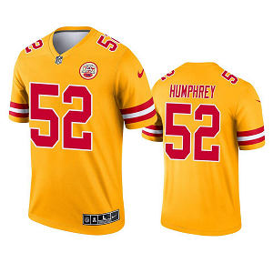 Men's Kansas City Chiefs #52 Creed Humphrey Yellow 2021 Inverted Legend Jersey