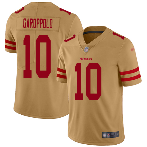 San Francisco 49ers #10 Jimmy Garoppolo Gold Men's Stitched NFL Limited Inverted Legend Jersey