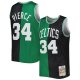 Men's Boston Celtics Paul Pierce Mitchell & Ness Black/Kelly Green Hardwood Classics 2007/08 Split Swingman Jersey