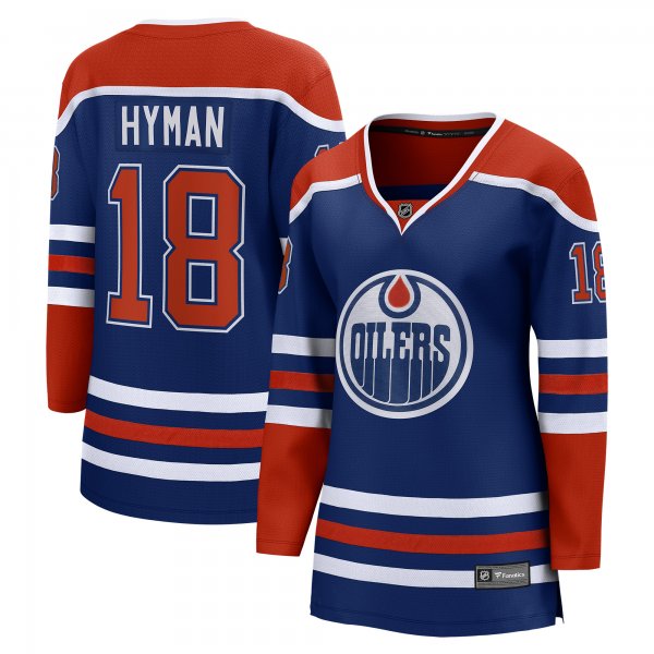 Women's Edmonton Oilers Zach Hyman Fanatics Royal Home Breakaway Player Jersey