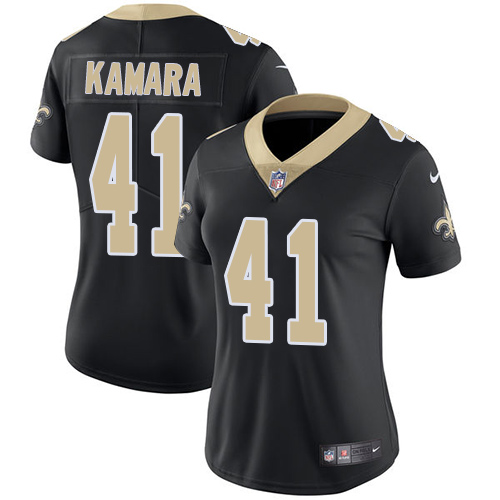 Nike New Orleans Saints #41 Alvin Kamara Black Team Color Women's Stitched NFL Vapor Untouchable Limited Jersey