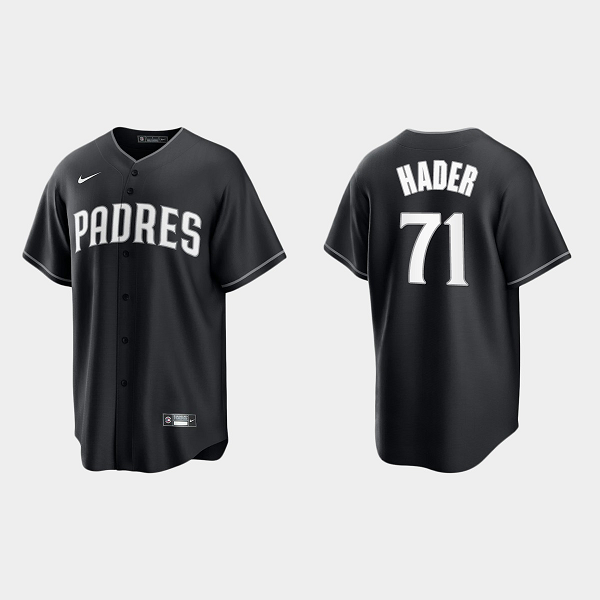 Men's San Diego Padres #71 Josh Hader Cool Base Official MLB Jersey - Black White