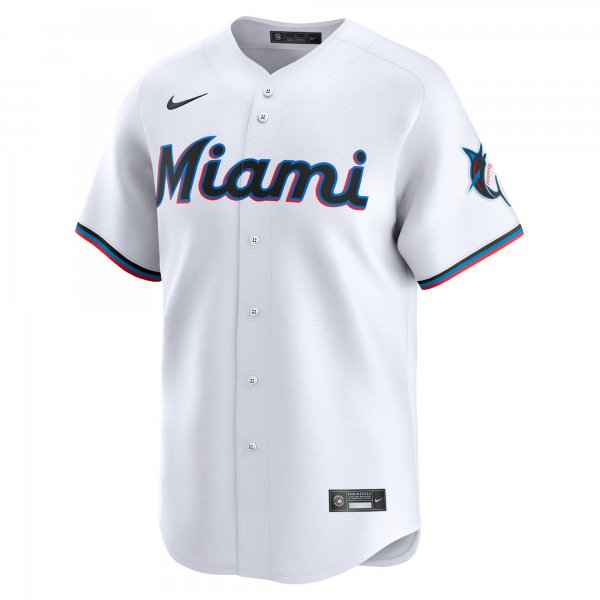 Men's Miami Marlins  Nike White 2024 Jackie Robinson Day Home Limited Jersey