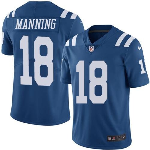 Nike Indianapolis Colts #18 Peyton Manning Royal Blue Youth Stitched NFL Limited New Color Rush Jersey